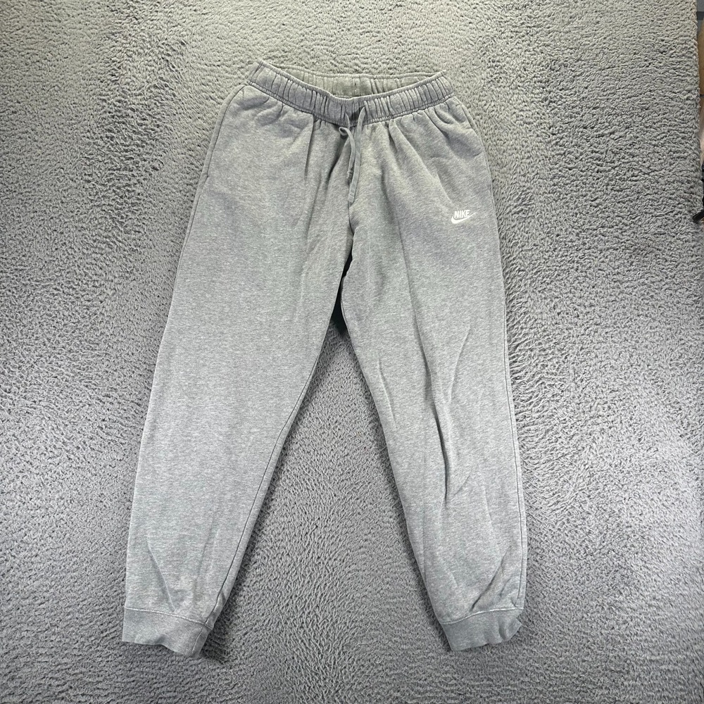 Nike‎ Sweatpants Mens M Gray Cotton Fleece Lined Jogger Tapered Leg Performance